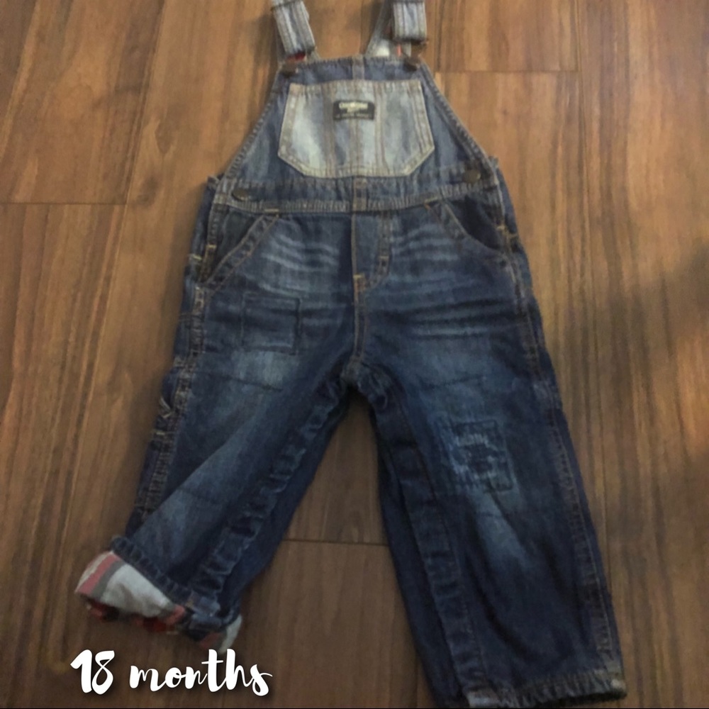 18 month Oshkosh lined overalls